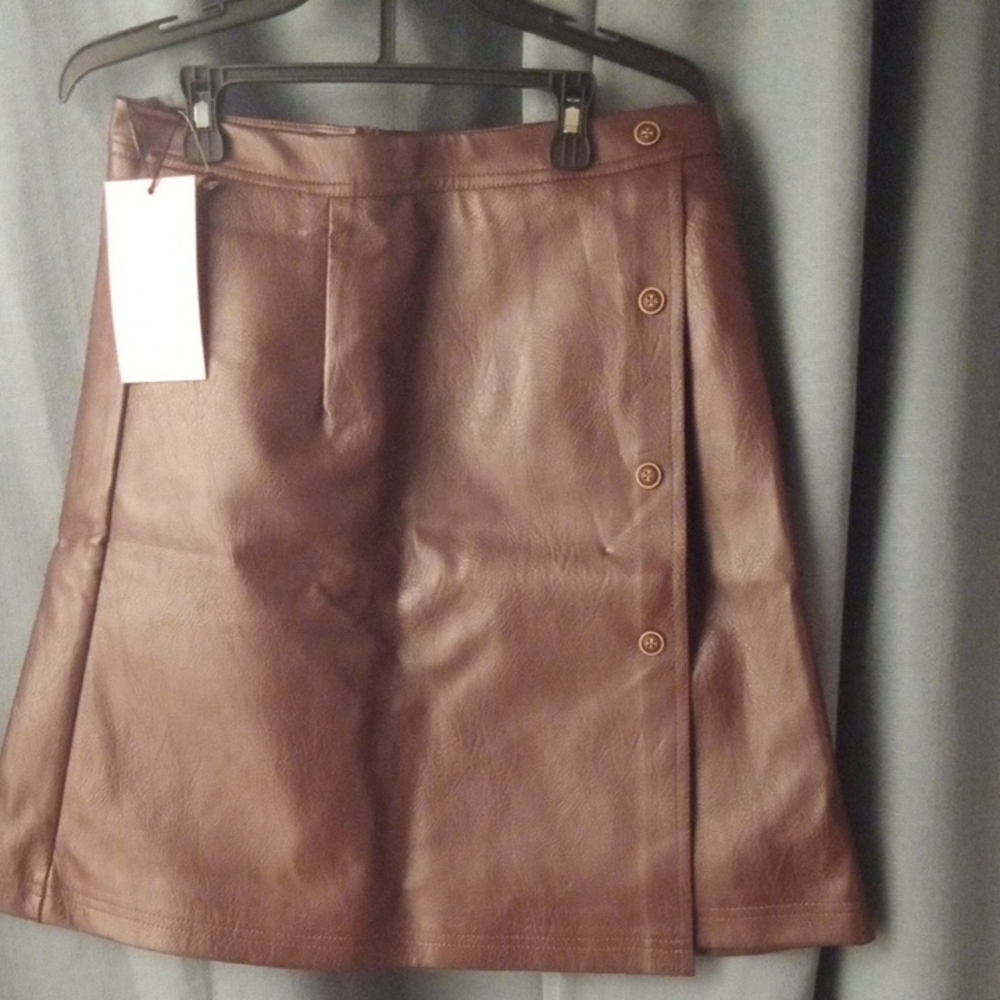Chic Brown Leather Mini Skirt